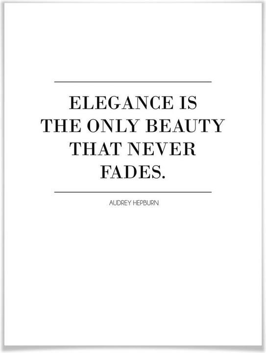 Image du produit Trenddeko Audrey Hepburn - L'élégance est la seule beauté (50 x 60 cm)