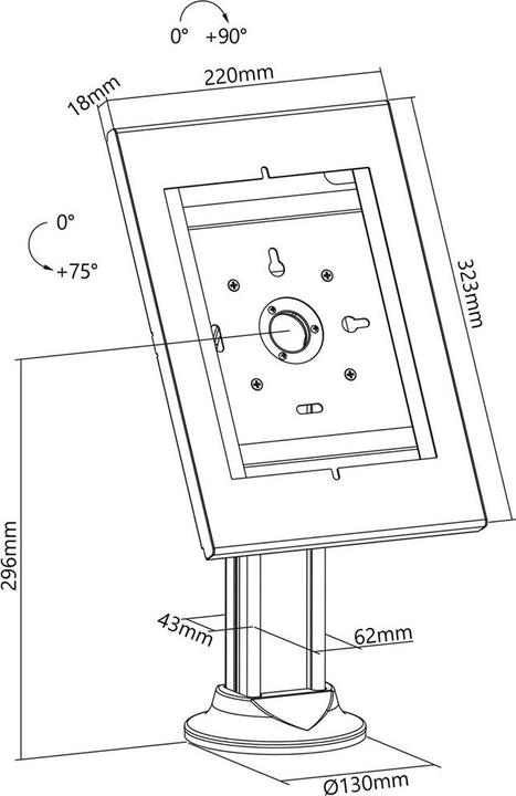 Produktbild Maclean Der Ständer ist eine Halterung für einen Tablet-Computer mit Schloss