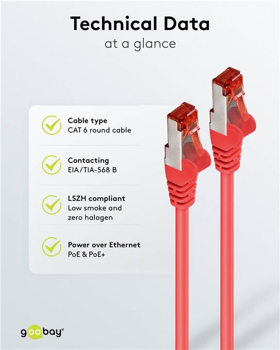Immagine prodotto Goobay Cavo di rete (S/FTP, CAT6, 0.50 m)