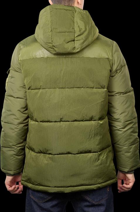 Actual product image Scotch & Soda Mid Length Puffa Jacket Fabric Mix Green (M)