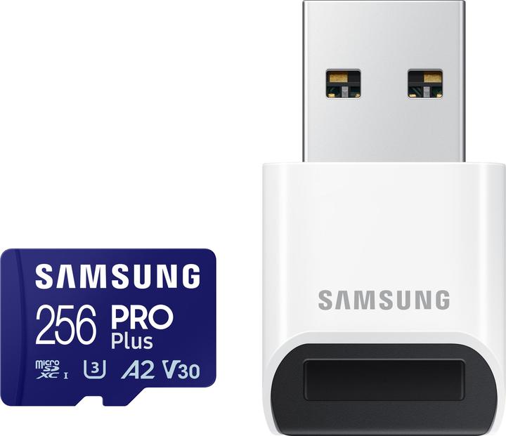 Produktbild Samsung PRO Plus mit USB-Cardreader (256 GB, microSDXC, U3, UHS-I)