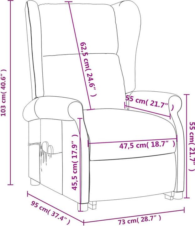 Actual product image VidaXL Elektrischer Massagestuhl