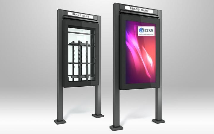 Image du produit DSS Stèle d'extérieur Portrait, écran 75", noir