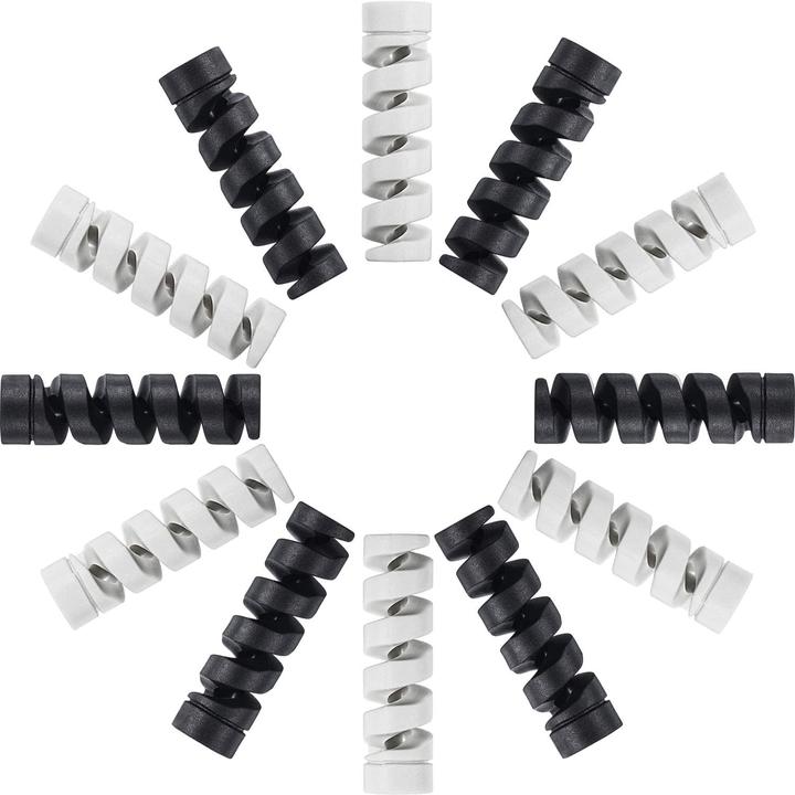 Actual product image Apfelkiste Silikon Kabel Spirale Flexibler Kabel Bruchschutz Knickschutz Halter Kabelschoner (4er Set) (Cable hole, 6 cm)