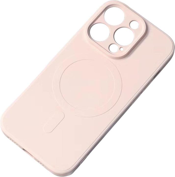 Produktbild Hurtel MagSafe-kompatible Silikonhülle für iPhone 15 Pro Silikonhülle – Creme (Apple iPhone 15 Pro)