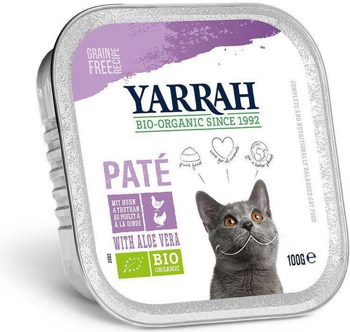Image du produit Yarrah Bio-Nassfutter Paté mit Huhn und Truthahn, 16 x 100 g (Adulte, 16 pcs, 1600 g)