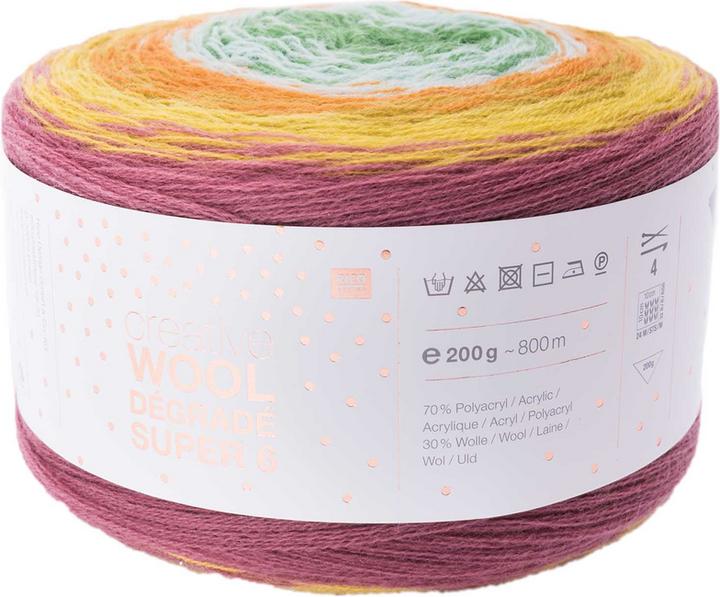 Image du produit Rico Creative Wool Dégradé Super 6, beere-grün, 200 g, 800 m, 70 % PAN, 30 % WV (800 m)