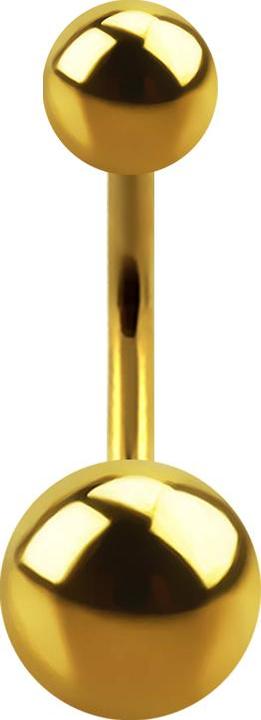 Immagine prodotto Star Piercing Banana placcata oro con due sfere (senza ottone, Acciaio chirurgico 316L)