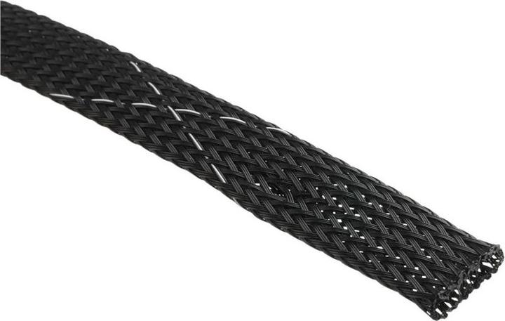 Actual product image HellermannTyton 170-81101 HEGPETFRX06-PET-BK Braided sleeving black polyester (Cable hole, 37 cm)