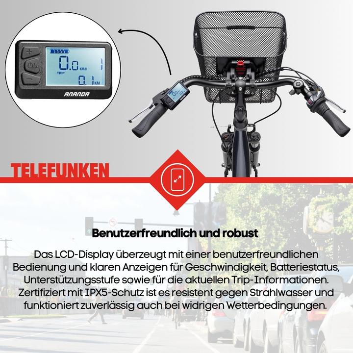 Produktbild Telefunken Multitalent RC822, City E-Bike, Motor power 250 W, Wheel size 28 ", Warranty 24 month(s), Anthracite (49 cm)