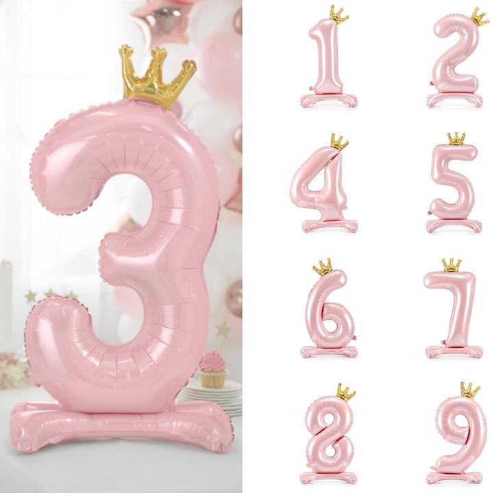 Actual product image Partydeco Balloon number 2 on foot - Pink