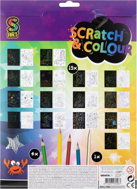 Produktbild Grafix Bastelset Scratch and Colors A4