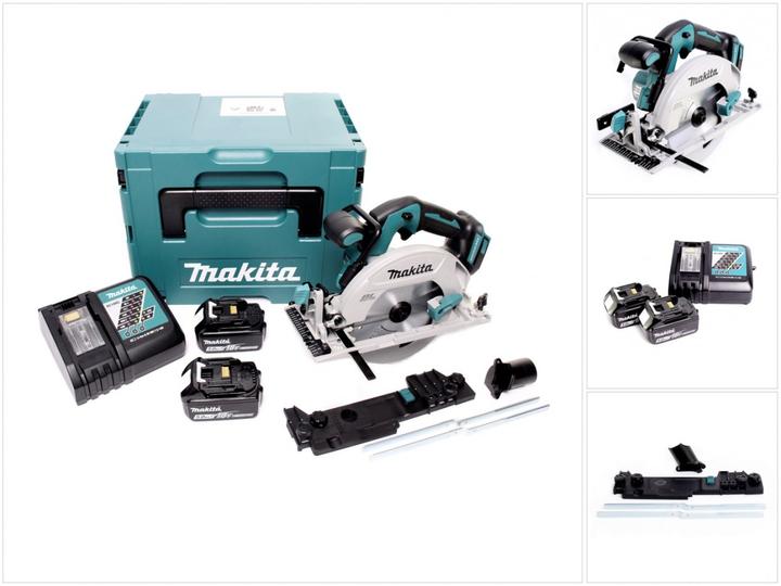Image du produit Makita DHS 680 RTJ Scie circulaire portative sans fil 18 V 165 mm Brushless + 2x batterie 5,0 Ah +