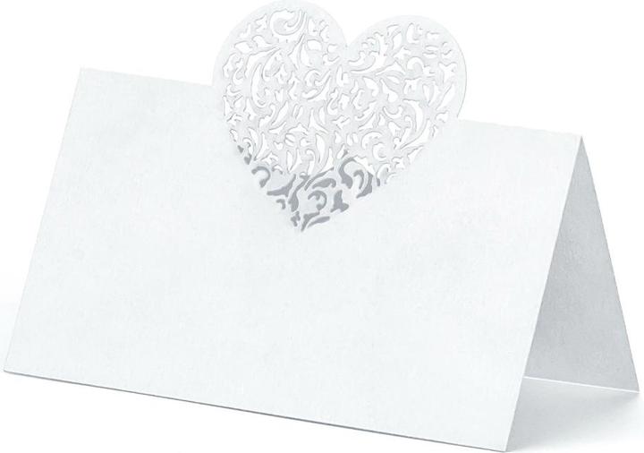 Produktbild Partydeco Platzhalter - Weisses Herz (10stk)