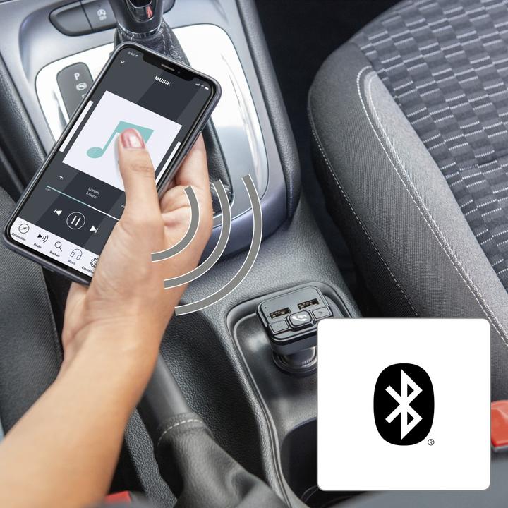 Actual product image Hama FM transmitter with Bluetooth® and hands-free function