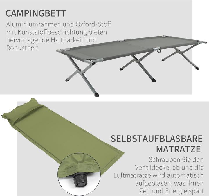 Actual product image Outsunny Camp bed with air mattress