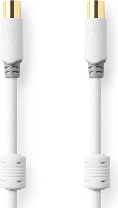 Nedis Koaxial Kabel IEC (Coax) Stecker IEC (Coax) Buchse Vergoldet 75 Ohm Doppelt geschirmt Unisex (75 dB, Antennenkabel)