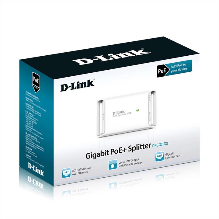 Actual product image D-Link DPE-301GS Gigabit PoE Plus Splitter (1 Ports)