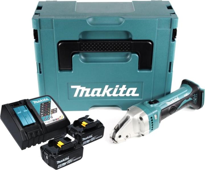 Immagine prodotto Makita DJS 161 RGJ Cesoia per metallo a batteria 18V in valigetta Makpac + 2x Batterie 6,0 Ah + Cari