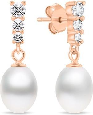 Produktbild Brilio Silver - Charming gold-plated earrings with zircons and pearls EA1046Y