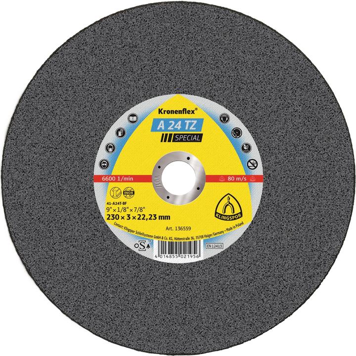 Klingspor A 24 TZ Special - cutting-off wheels 230 x 3 x 22,23 mm