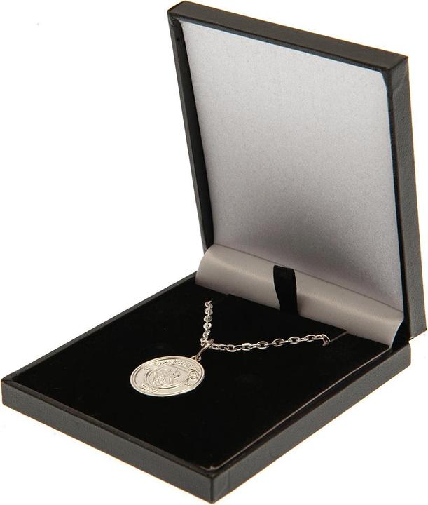 Image du produit Manchester City FC Collier et pendentif en argent plaqué Crest (Matériau 100% synthétique)