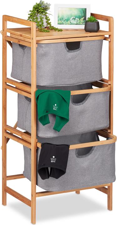 Image du produit Relaxdays Panier à linge à 3 corbeilles (74 l)