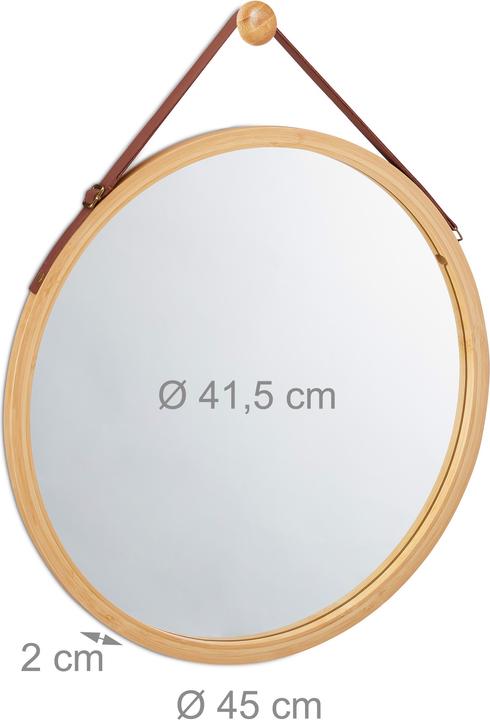 Image du produit Relaxdays Miroir à accrocher rond cadre (45 x 2 x 45 cm)