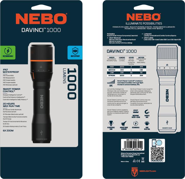 Actual product image Nebo DAVINCI 1000 (15.80 cm, 1000 lm)