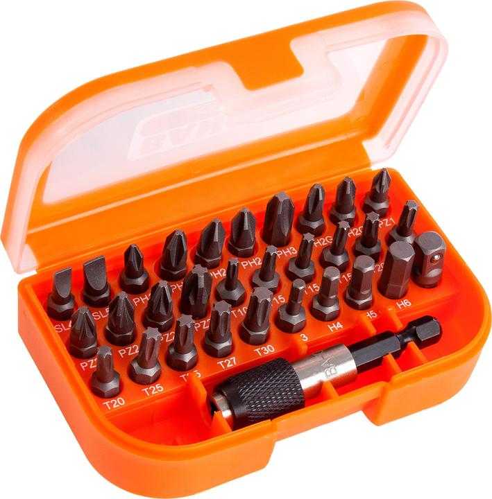 Produktbild Bahco 1/4"-Bitsatz für Schlitz, Phillips-, Pozidriv-, Sechskant- und TORX-Schrauben 40,25 mm × 104,90 m (5/16")