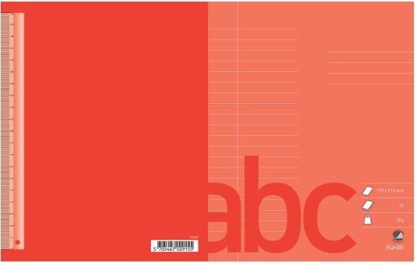 Produktbild Bantex Schreibheft, 17 x 21 cm, 20 Zeilen (9 mm), rot, 20 Stück.