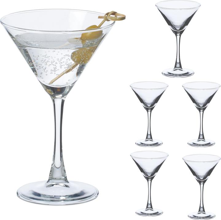 Relaxdays 6x Martini glass (1.40 dl, 6 x, Martini glasses)