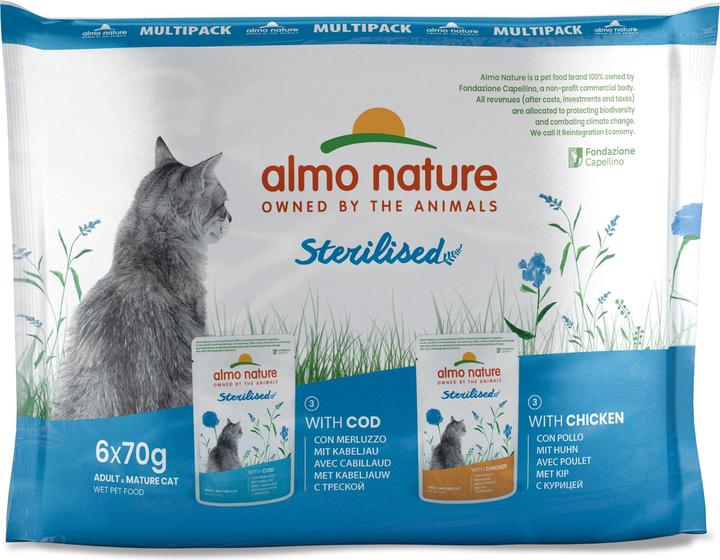 Almo Nature Steril. Kabel.+Huhn 6x70g (Adult, 6 Stk., 420 g)