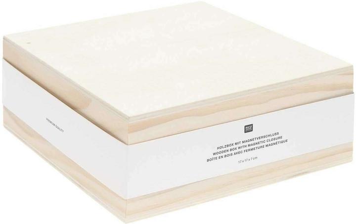 Produktbild Rico Design Holzbox quadratisch mit Magnetve.500600 (12 x 12 x 6 cm)