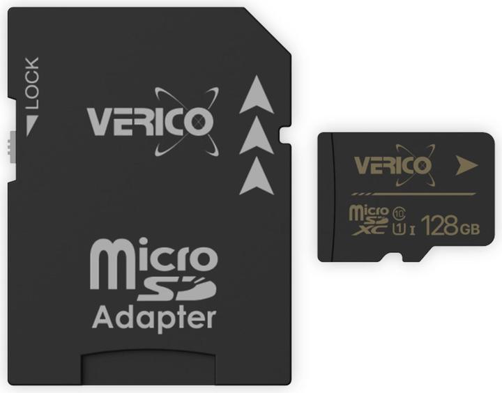 Actual product image Verico 128GB microSD C10 UHS-1 memory card ( incl. adapter ) (128 GB, microSD, U1, UHS-I)