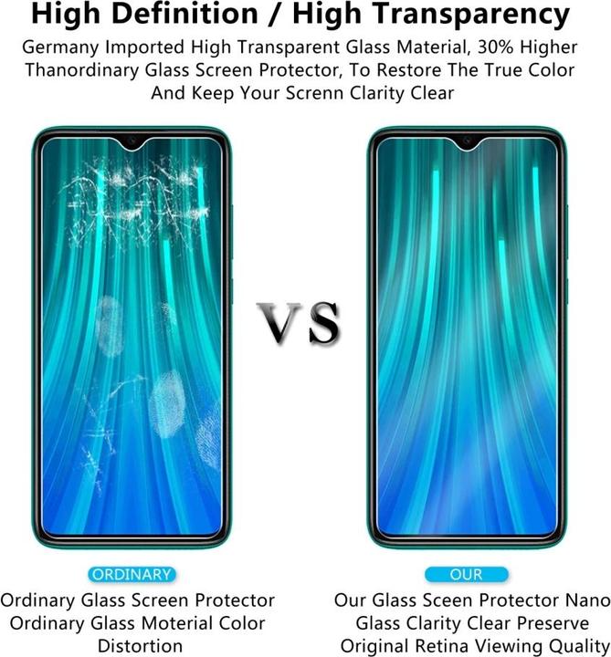 Produktbild Screenguard Xiaomi Redmi Note 8 Pro Panzerglas Schutzfolie Case Friendly Design (1 Stück, Xiaomi Redmi Note 8 Pro)