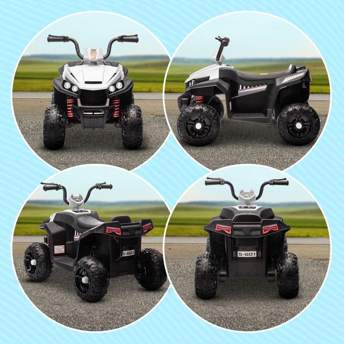 Produktbild Swisshandel24 Elektro Quad für Kinder 12V Kinderquad mit 4-Rad-Federung, MP3, 3-5 Jahre, 5 km/h, weiss (12 V)