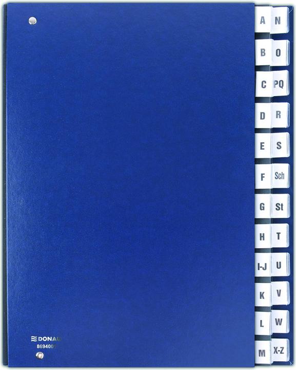 Produktbild Donau Korrespondenzkarte, Karton, A4, A-Z, blaue Farbe () - 9003106063055 (A4, 1 x)