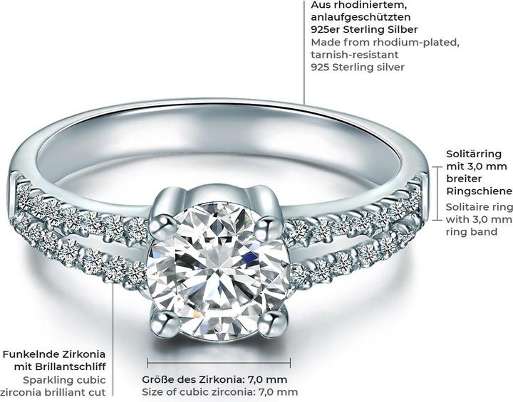 Actual product image Trilani Ladies sterling silver cubic zirconia silver - 4204 (51, 925 Silver)