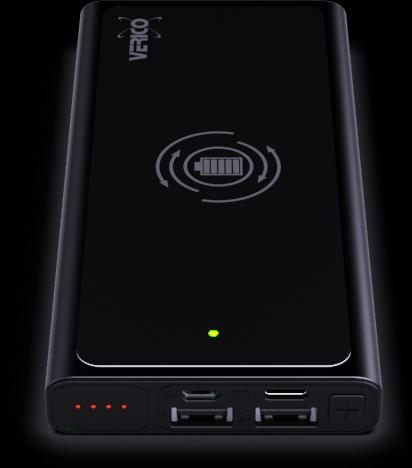 Image du produit Verico Banque d'énergie hybride sans fil Power Plus Air, 10 000mAh, charge sans fil, fonction de charge PD (10000 mAh)