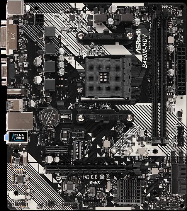 Produktbild AsRock B450M-HDV R4.0 B450 (AM4, AMD B450, mATX)