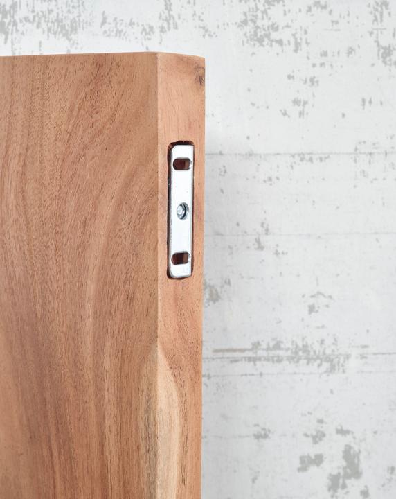 Actual product image FineBuy Wall shelf FB31358 Acacia solid wood 160 cm Brown (160 x 26 x 4 cm)