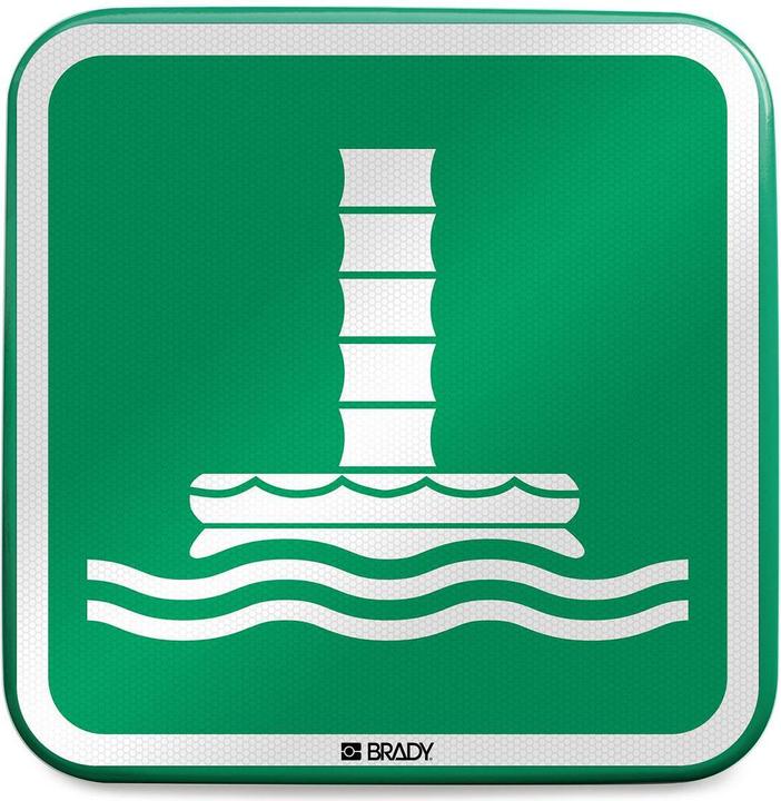 Image du produit Brady E/E055//RFLBD-400X400-1, ISO Plaque de sécurité - Tube d'évacuation maritime, Alumini