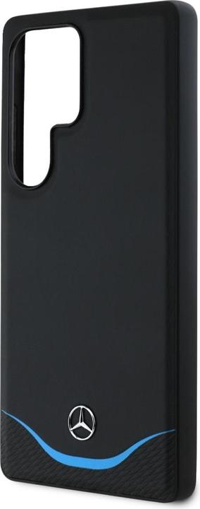 Actual product image Mercedes Leather Contrasted Blue Horizontal Curve MagSafe Case for Samsung Galaxy S25 Ultra - Black (Samsung Galaxy S25 Ultra)