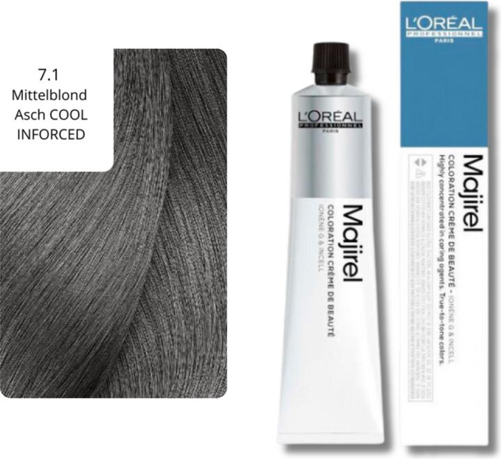 Produktbild L'Oréal Professionnel Majirel (7.1 Mittelblond Asch COOL INFORCED)