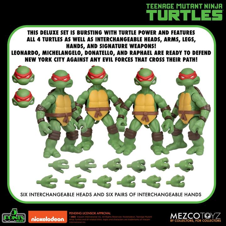 Produktbild Mezco Toys Teenage Mutant Ninja Turtles Actionfiguren Teenage Mutant Ninja Turtles Deluxe Set 8 cm