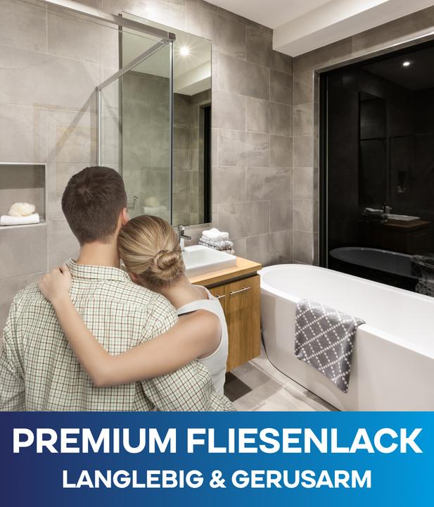 Produktbild Plid Fliesenlack 0,75l glänzend, für ca. 8m² / Fliesenfarbe Lack Küche/Bad (Lichtgrau, 0.75 l)