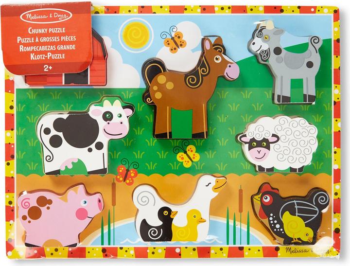 Actual product image Melissa & Doug Encastrement Ferme (fr-de-en-es) (7 pieces)