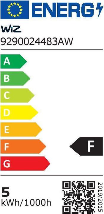 Label énergétique WiZ blanc (GU10, 4.70 W, 400 lm, 2 x, F)