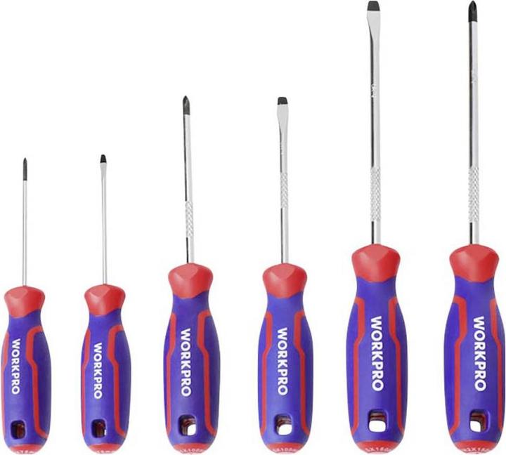 Produktbild Workpro 6 tlg Universal Schraubendreher-Set PH0, PH1, PH2